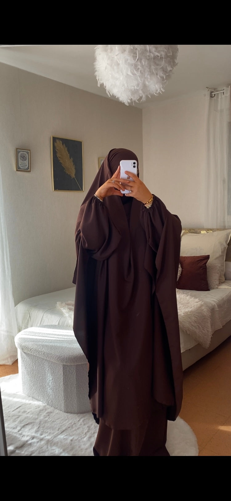 Ensemble Abaya&Khimar en soie de Médine Premium