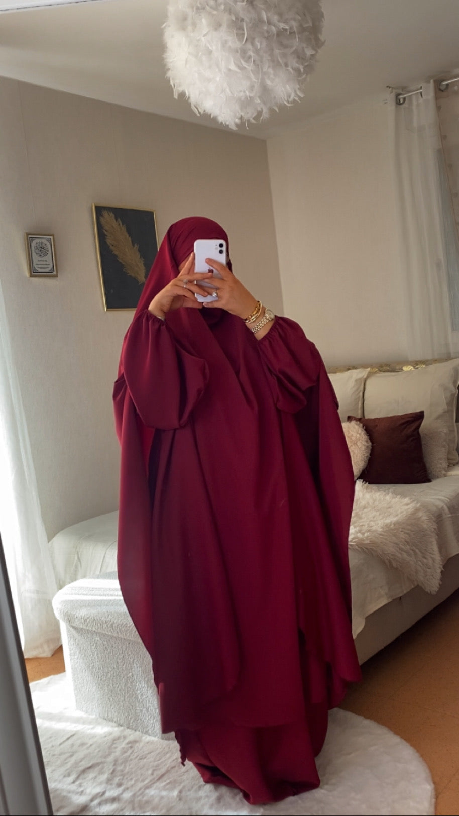 Ensemble Abaya&Khimar en Soie de Médine Premium