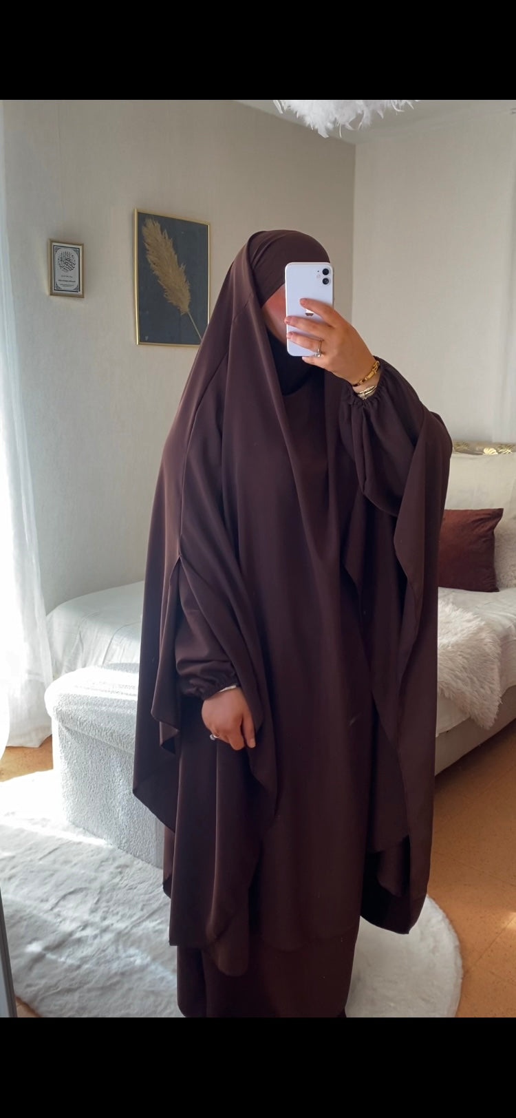 Ensemble Abaya&Khimar en soie de Médine Premium